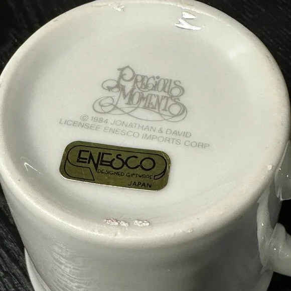 1984 Precious Moments Jonathan & David Cup & Plate Set - Vintage - Made in Japan - Picture 4 of 8